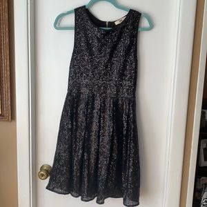 Black sequin A-line dress